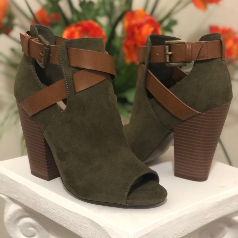 Justfab Denene Peeptoe Bootie.